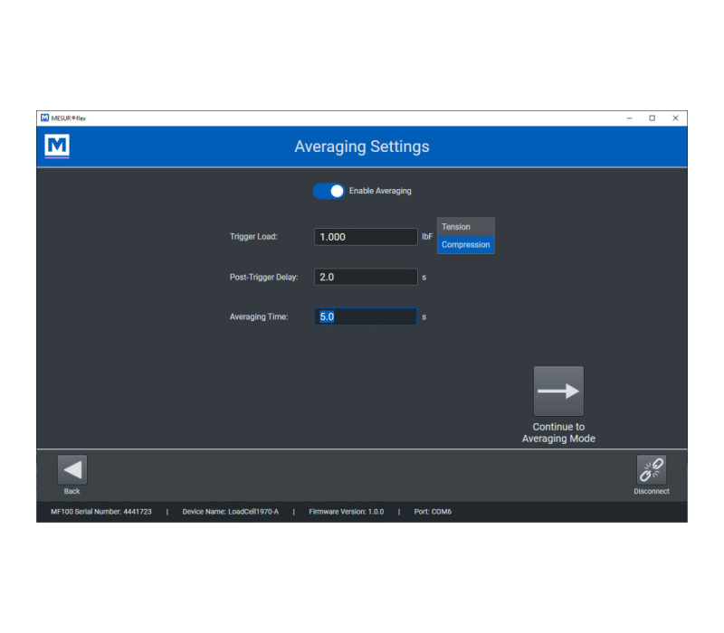 Easy to configure basic settings, such as unit of measurement and measurement mode.